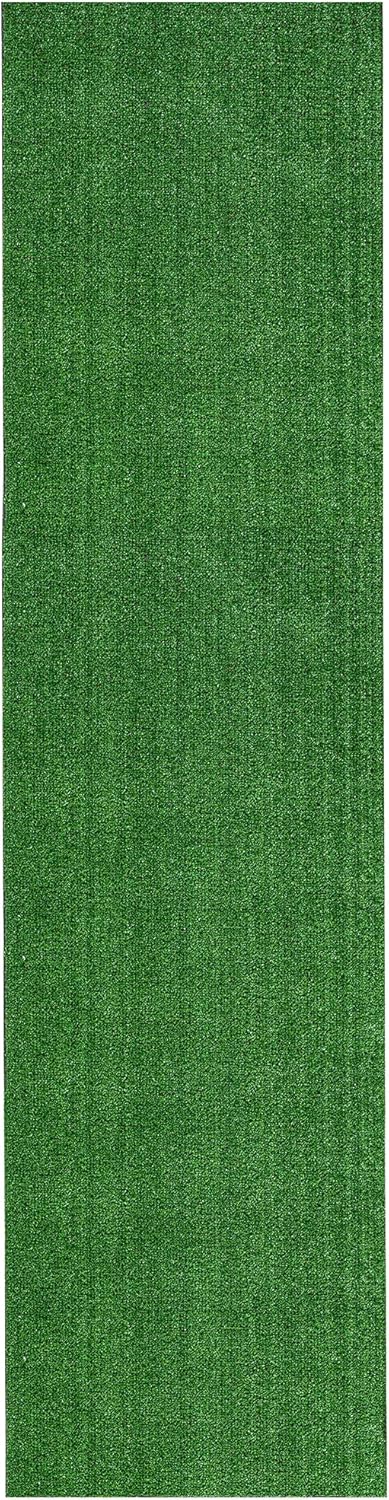 Ottomanson Artificial Grass Outdoor Runner Rug 2'7" x 10' – Waterproof Astro Turf with Drainage Holes – Patio & Lawn Decoration, Easy-Clean Dog Grass Mat | Waterproof Fake Grass Turf Runner for Patio, Porch & Lawn, Indoor Outdoor Astro Turf Rug with Drainage Holes, UV Resistant
