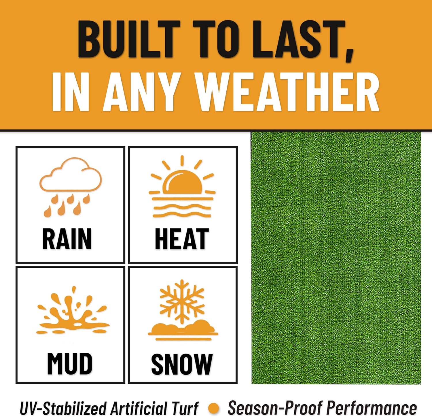 Ottomanson Artificial Grass Outdoor Runner Rug 2'7" x 10' – Waterproof Astro Turf with Drainage Holes – Patio & Lawn Decoration, Easy-Clean Dog Grass Mat | Waterproof Fake Grass Turf Runner for Patio, Porch & Lawn, Indoor Outdoor Astro Turf Rug with Drainage Holes, UV Resistant - Image 5