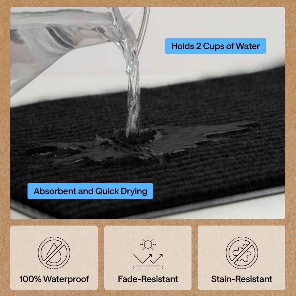 GORILLA GRIP Waterproof Traffic Guard Door Mat, Indoor and Outdoor Heavy Duty Entryway Mats, Strong Backing Commercial Utility Rugs, Office Hallway, Garage and Patio, Low Profile Runner, 29x17, Black - Image 5