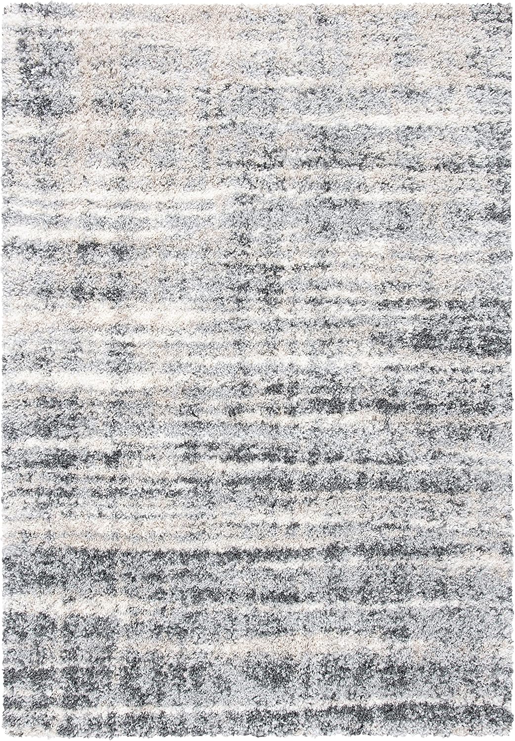 SAFAVIEH Fontana Shag Collection Area Rug - 6'7" x 9', Grey & Ivory, Modern Design, Non-Shedding & Easy Care, 2-inch Thick Ideal for High Traffic Areas in Living Room, Bedroom (FNT856G) - Image 3